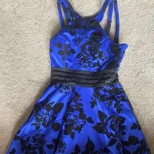 Blue and black party dress